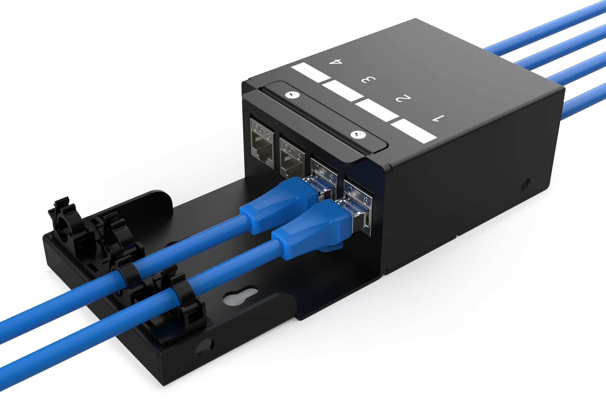 Digitus Consolidation Point Box - for Four Keystone Modules & Network Cables - Intelligent Cable Manager - IP20 Protection Rating - Wall & Ceiling Mount - Black