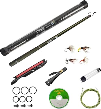 Aventik FreshStart Tenkara Rod in 7ft/8ft,Action 73 Complete Beginner Tenkara Rod Kit, 24T Carbon Fiber, Easy to Cast Flexible Durable Lightweight and Compact