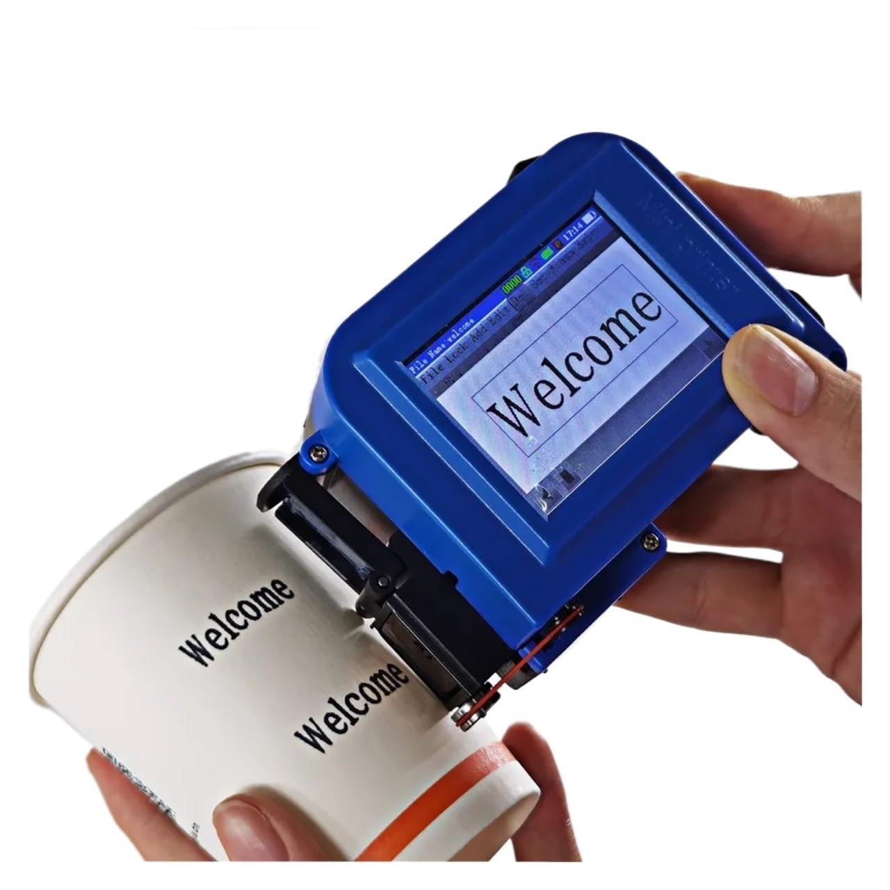 Stampante a getto d'inchiostro portatile, Mini stampante a getto d'inchiostro a colori portatile Bicchieri in plastica for a intelligente con codice QR personalizzato