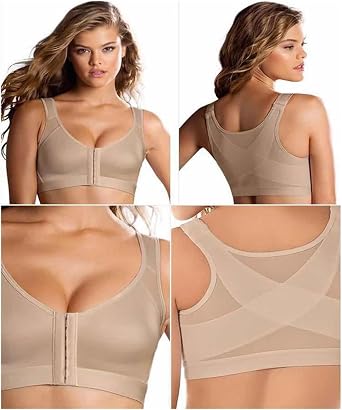 Adjustable Support Multifunctional Bra, Front Closure Post Wireless Back Support Full Coverage Bra Chest Wrapping