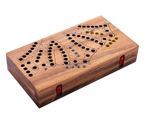Engelhart Jeu du Tock en Bois 6 Joueurs - Plateau Pliable, 54 Cartes, Pions – vue 4