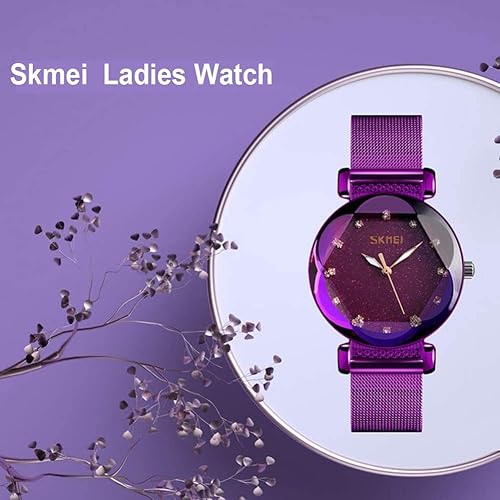 Miniatura 3 de SKMEI Lady Watches for Women Waterproof Casual Fashion Dress Japanese Quartz Movement Luminous Mesh Stainless Steel Wristwatch Gifts Rose Gold Black