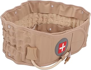 Lumbar Decompression Belt, Lumbar Support Relieve Pressure Decompression Back Belt Professional Inflatable Improve Pain for Rest for Degenerative Discs (Khaki)