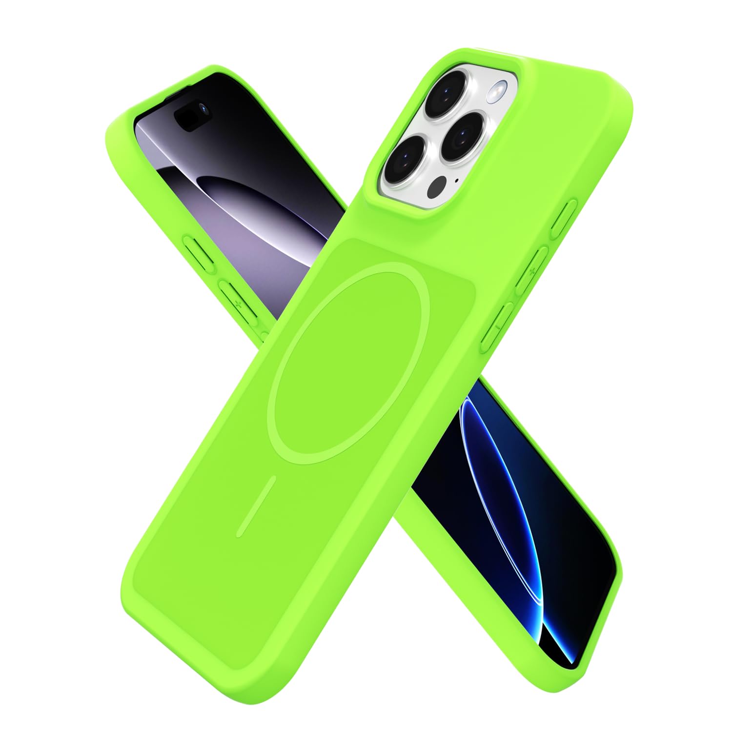 Coque iPhone 16 Pro Max silicone liquide protection mince magnétique vert - 3