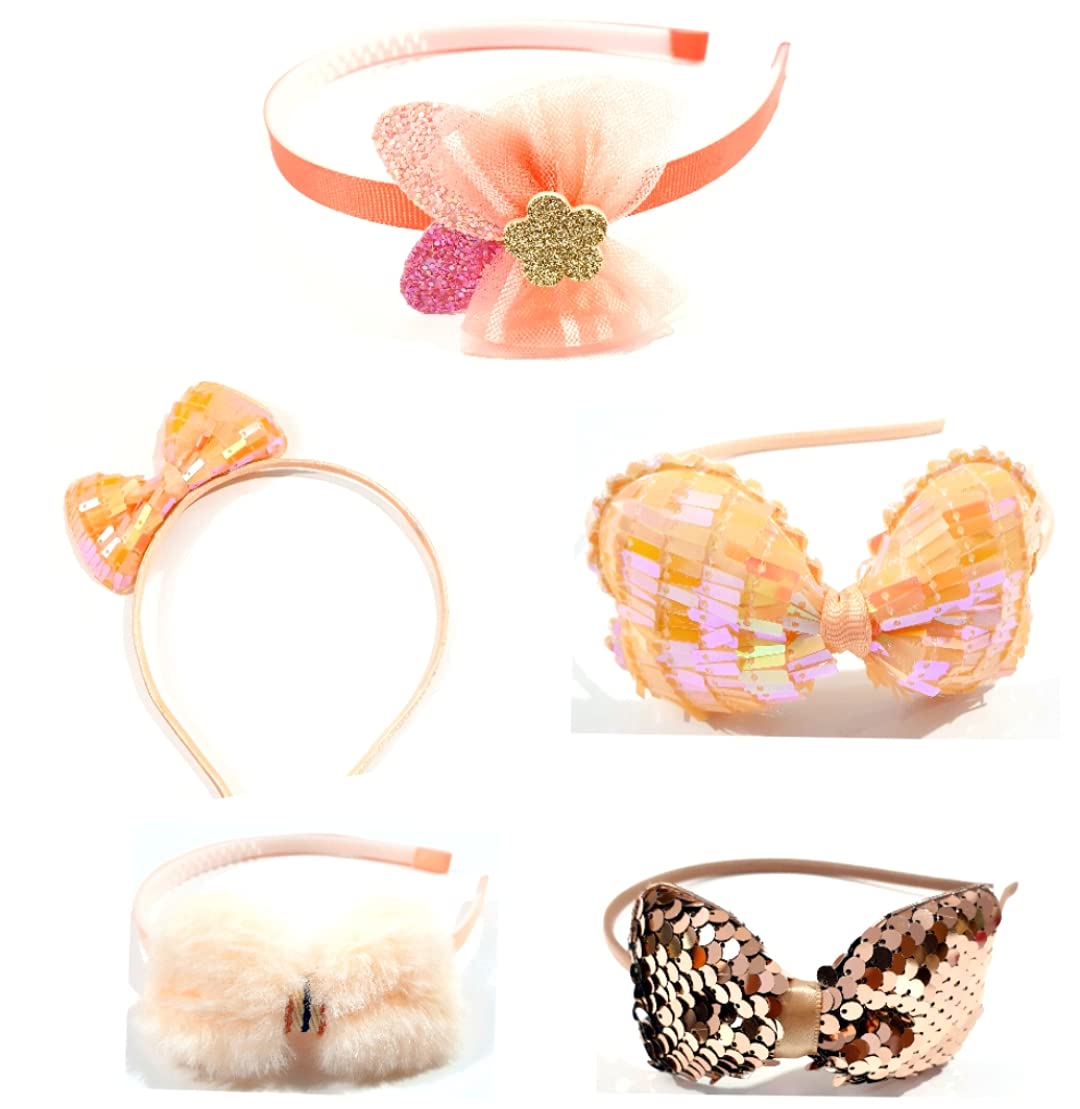 HOMEMATES Glitter Bow Hairband Shiny Bow Knot Teeth Plastic Hairband for Girls, Teens and Toddlers, Pack of 5 - Multicolor (B0963HWYD5) Amazon Price History, Amazon Price Tracker