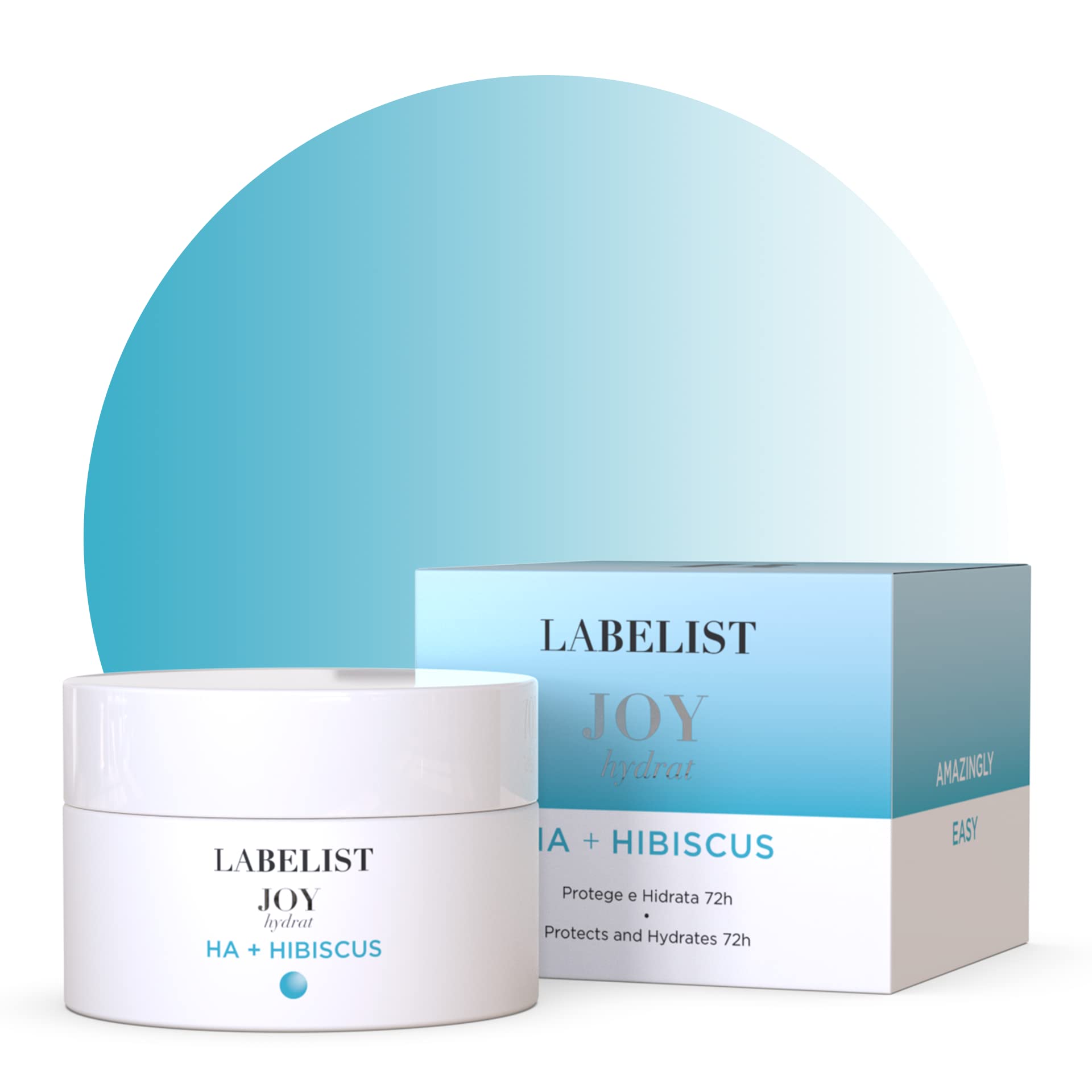 Labelist | Crema Facial con Ácido Hialurónico e Hibiscus | Hidratación 72h y Barrera Protectora | Rojeces Reducidas y Piel más Suave | Textura Ligera y Rápida Absorción | Joy hidrat | 50 ml