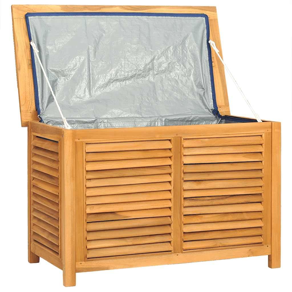 Fengshui Scatola da giardino in legno di teak, 90 x 50 x 58 cm, in legno | sacchetto in PE impermeabile, vernice a base d'acqua, molto spazio, istruzioni di montaggio incluse (lingua italiana non