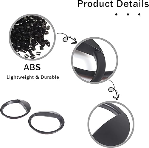 Miniatura 6 de Recortes para faros delanteros para Toyota FJ Cruiser 2007-2021, 1 par de ABS para faros delanteros de coche, cubierta de párpados para cejas,