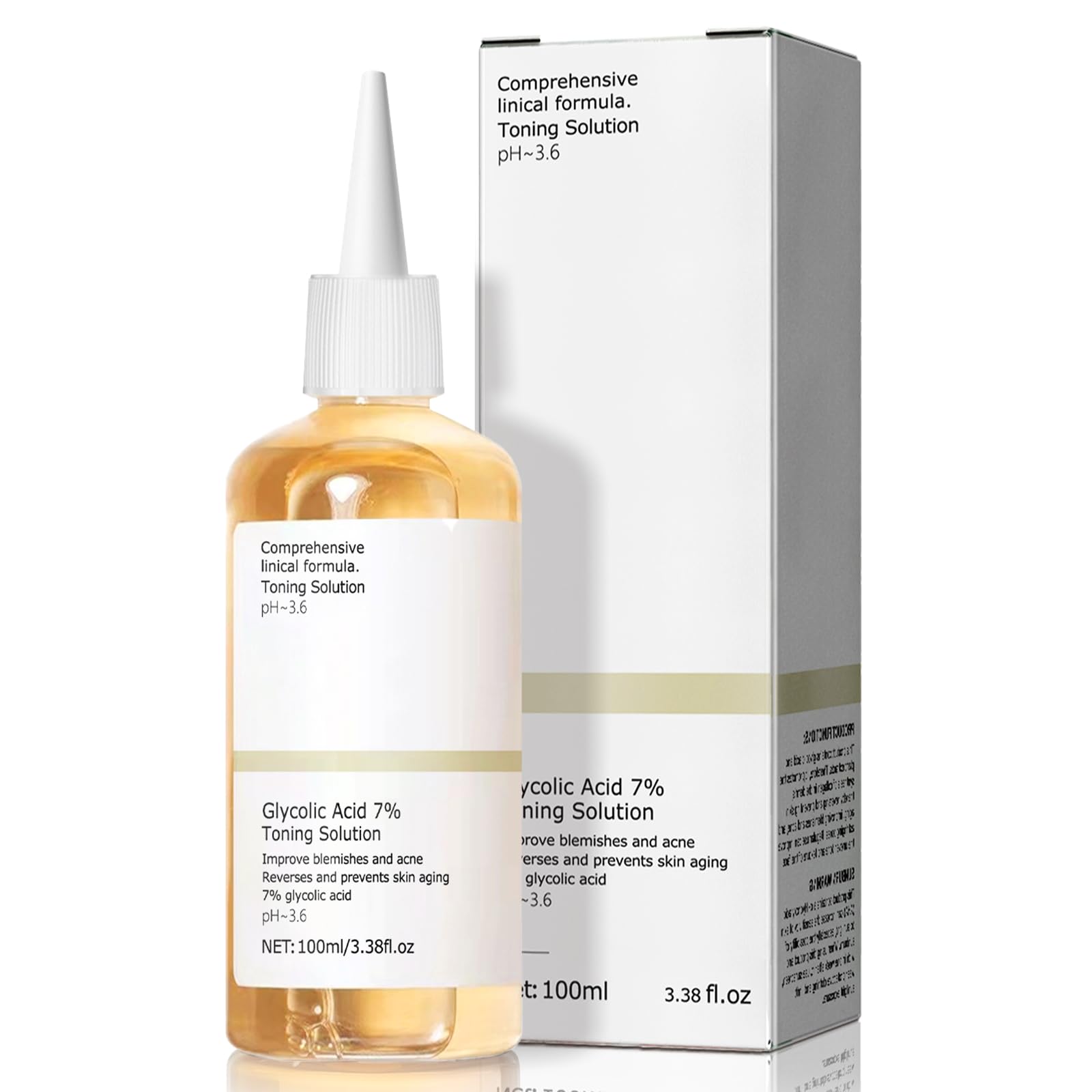 Glycolic Acid,Glycolic Acid Toner,Glycolic Acid for Blemishes,Glykolsäure 7% Toning Solution,Glycolic Acid,Feuchtigkeit Spenden und Stärken Haut, 100ml