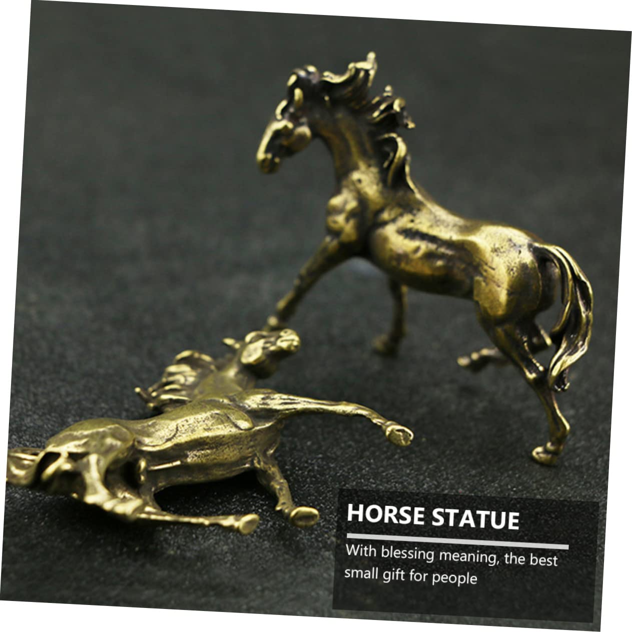 LIFKOME 2paare Retro Messing Pferdestatuen Dekorative Figuren Für Schreibtisch Und Zuhause Antike Pferdeornamente Aus Hochwertigem Messing Für Stilvolle Inneneinrichtung
