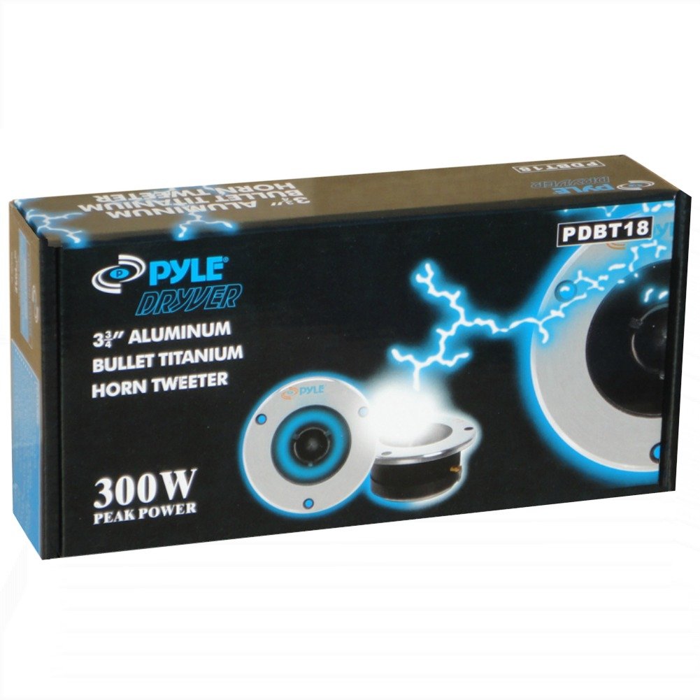 PAREJA DE SUPER TWEETER PYLE PDBT18 DE 300 WATT RMS Y 600 WATT MAX A PAREJA DE 10,00 CM DE DIÁMETRO 4" Y 99 DB X PUERTAS PORTERO ES MONTANTES COCHE CON REDUCIDA PROFUNDIDAD' 3,60 CM
