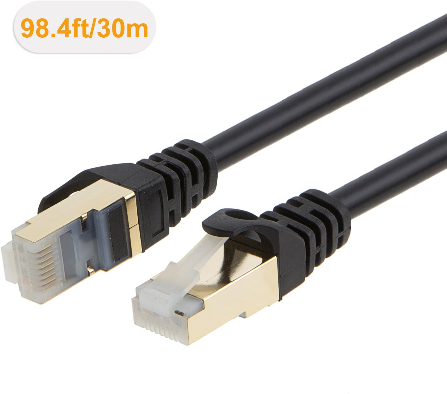 CableCreation Cat 7 Ethernet Cable 100ft, Ethernet Patch Cable, Double Shielded 10 Gigabit High Speed RJ45 LAN Network Cable for 100feet, 30m, Black