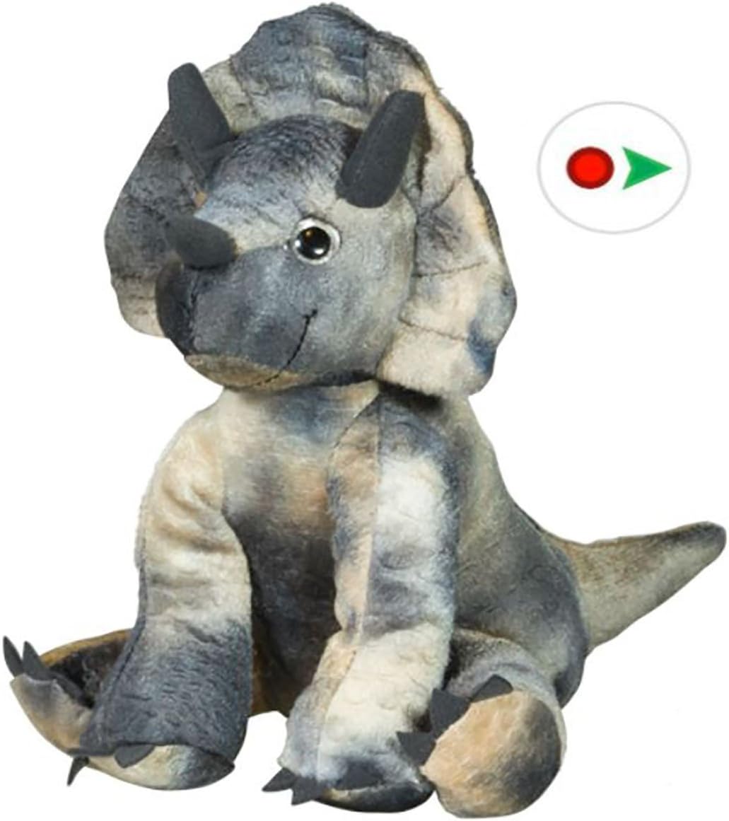 Stuffems Toy Shop Record Your Own Plush 8 inch Tops The Triceratops Dinosaur - Ready 2 Love in a Few Easy Steps
