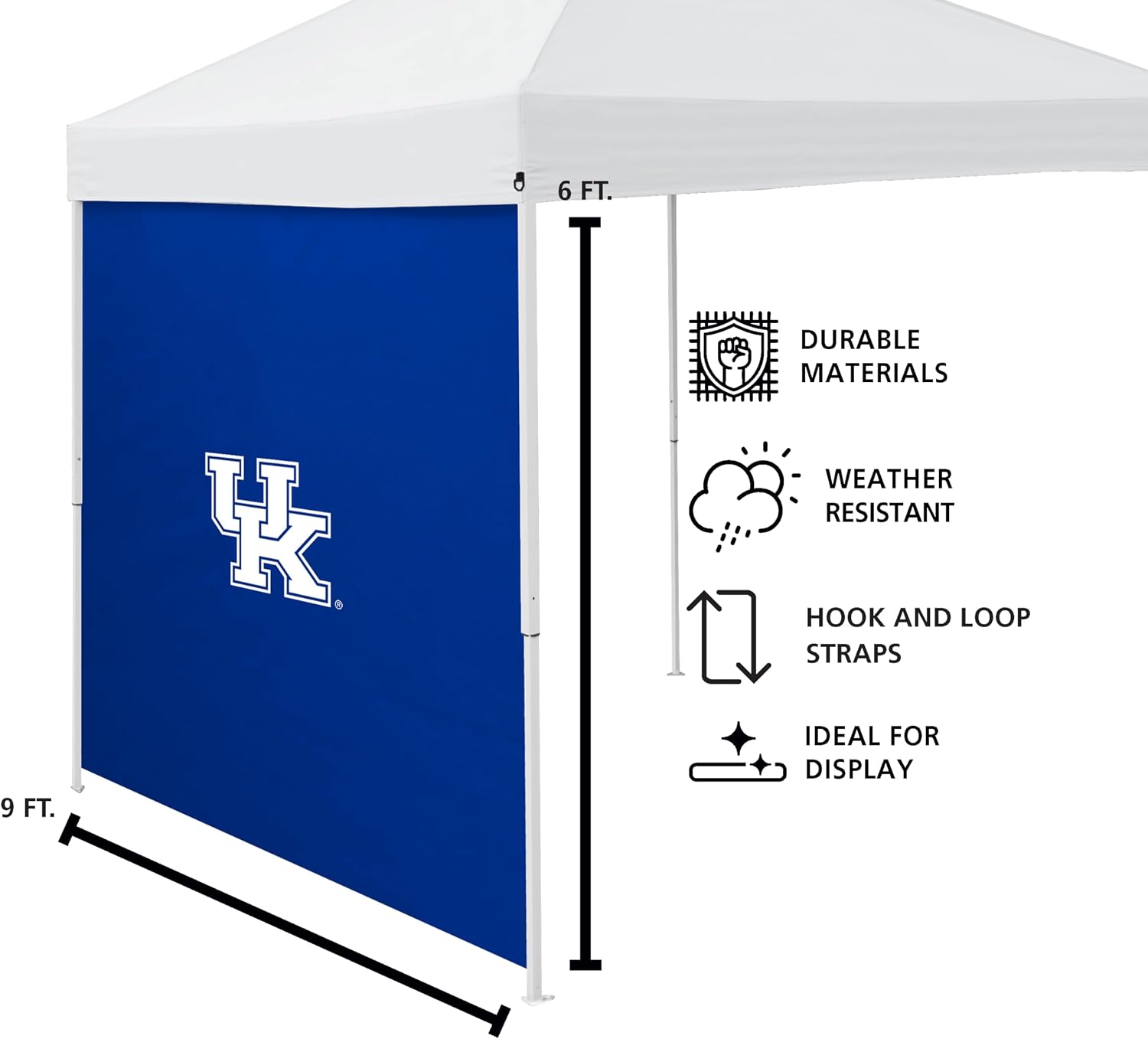 Logo Brands Officially Licensed NCAA Unisex 9 x 9 Side Panel, One Size, Team Color