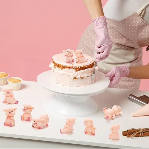 Miniatura 4 de 40 figuras de cerdo en miniatura, lindas figuras de juguete de cerdo rosa, decoración de pastel de cerdo de resina pequeña para decoración de