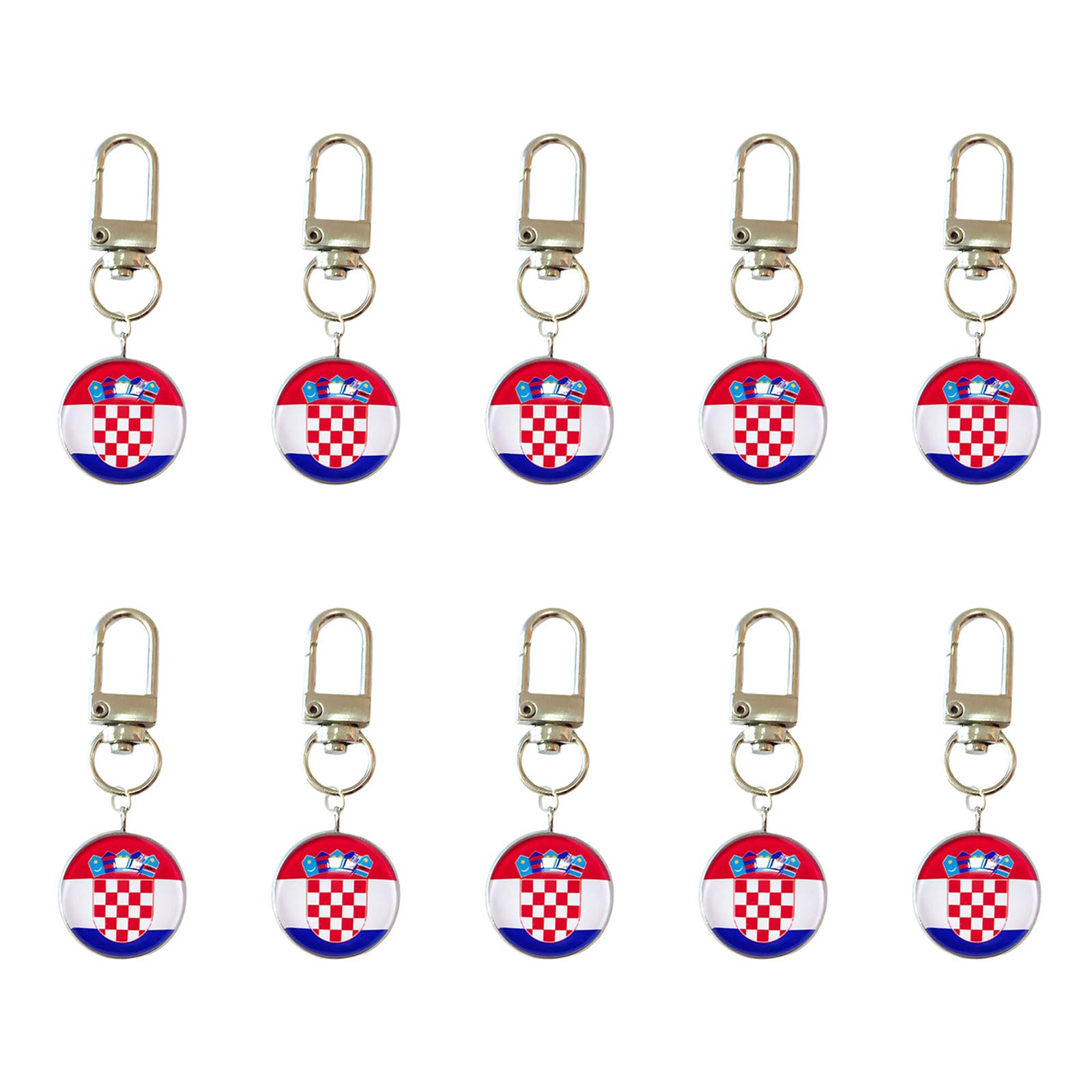 Sbshiouu 10 Piece Soccer Event Theme Keychains Strong Alloy Hook and Glass Organiser Pendant Ornament Tournament Reminder