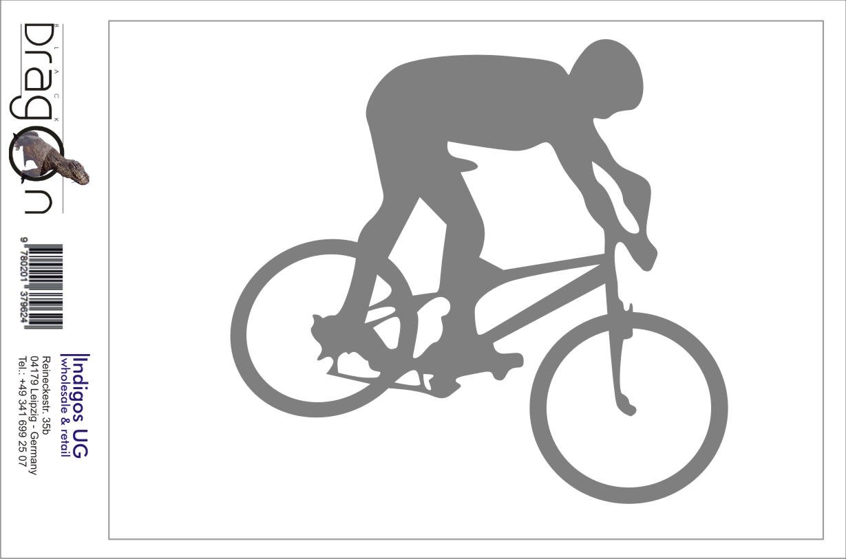 Adesivo INDIGOS JDM Mountain Bike Biker – Decalcomania Tagliata 96x88 Mm – Per Auto, Laptop, Vetro
