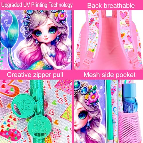 Image of WZLVO 3PCS Kids Backpack for Girls, Unicorn Dinosaur Animal Prechool Elementary Kindergarten School Bookbag with Lunch Box