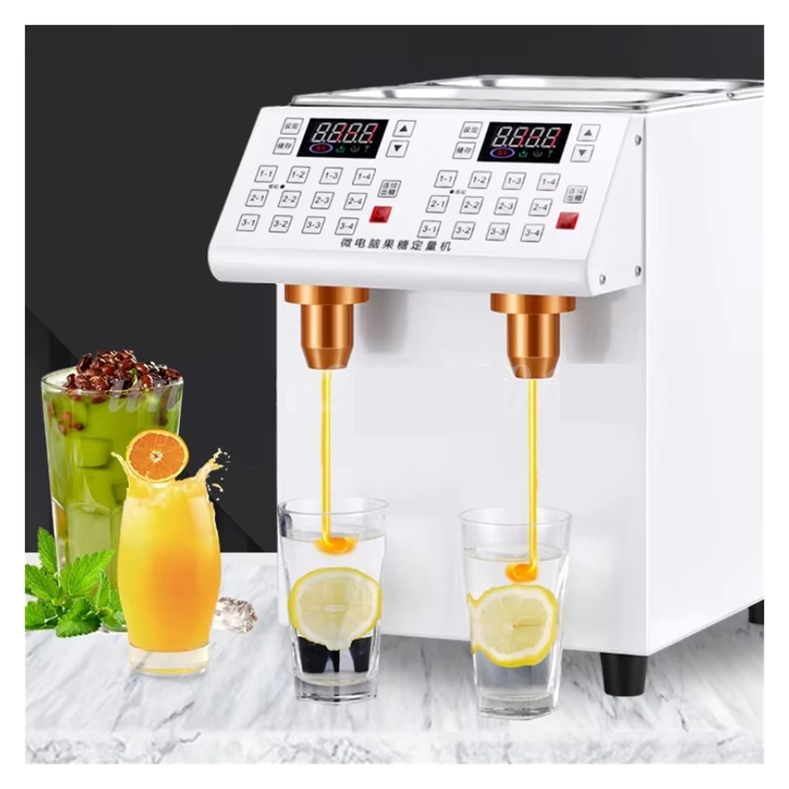 Distributore di sciroppo, dosatrice per fruttosio, piccola macchina dosatrice automatica per sciroppo a doppio cilindro, macchina per fruttosio, negozio di tè al latte, attrezzatura speciale, da