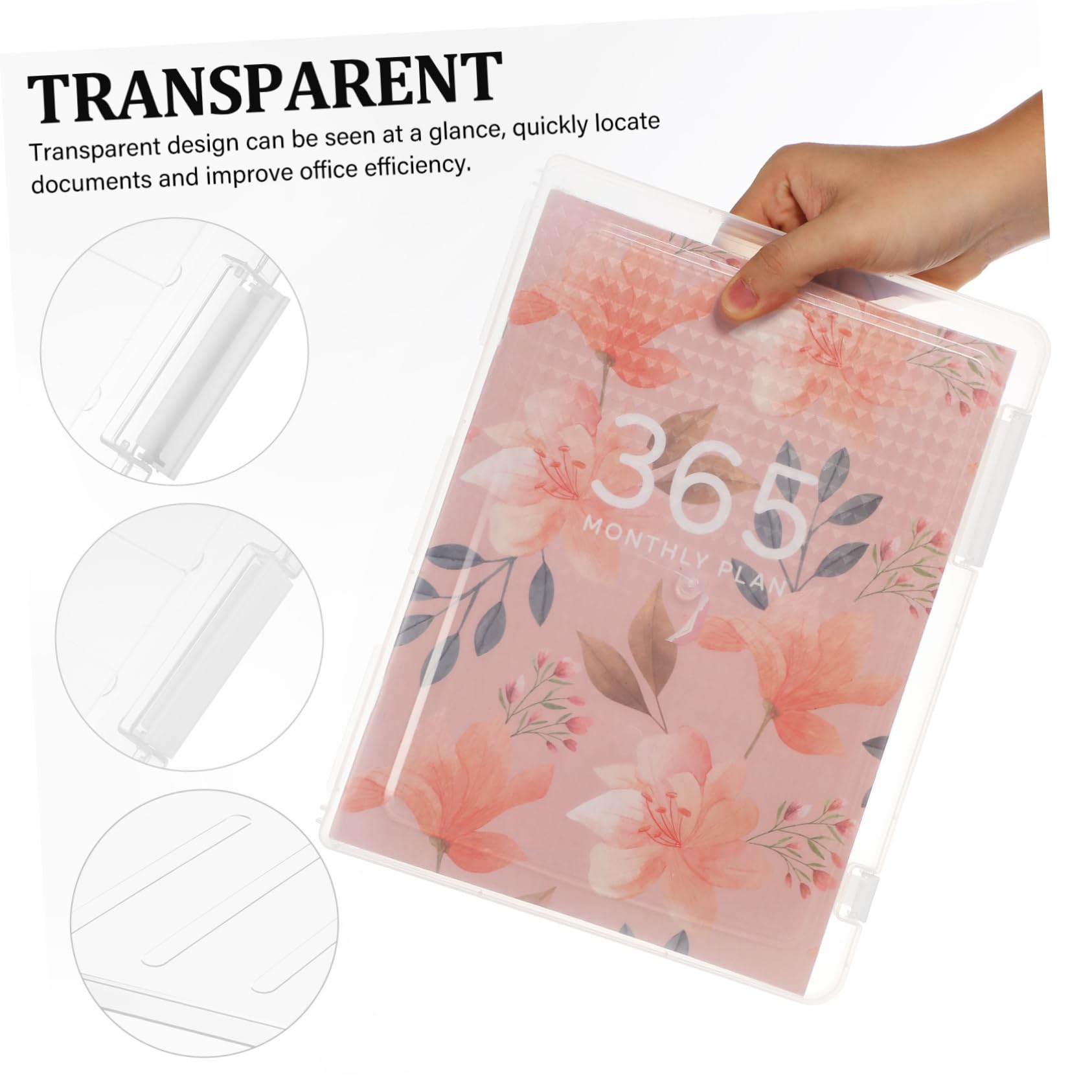 Sewroro 6 Stück-pack Dokumentenbox mit Deckel aus Kunststoff Transparente A4-aufbewahrungsbox für Zuhause und Schule Einfache Sicht