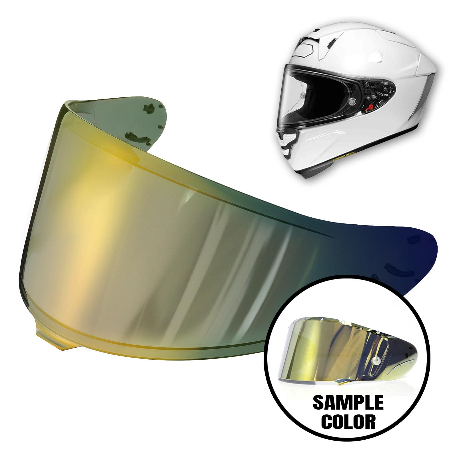MC MOTOPARTS Full Faced Helmet Visor Tinted Shield Compatible with X15 X-Fifteen Z8 RF-1400 NXR 2 CWR-F2 (Gold)