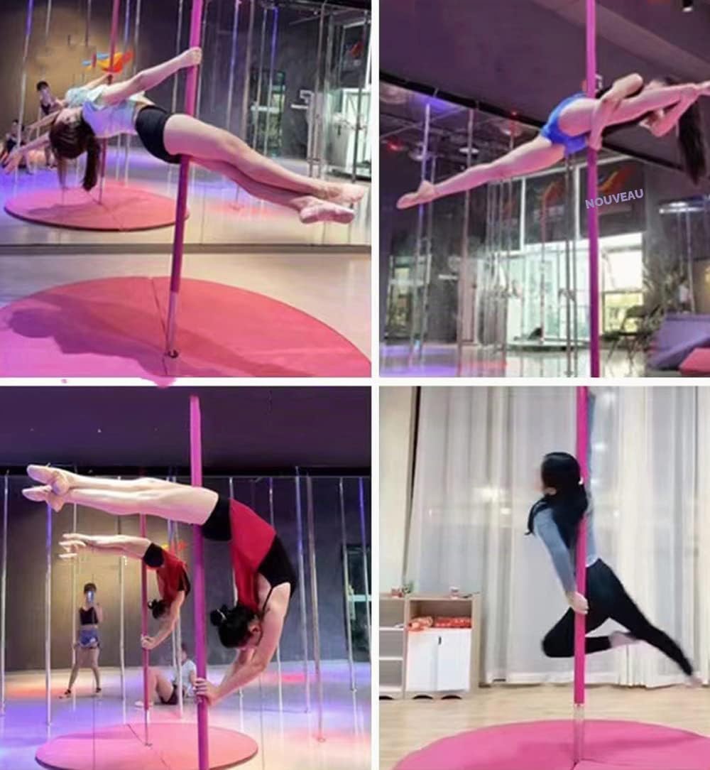 Tapis De Pole Dance, Tapis De Sol De Yoga De Sécurité Portable, Tapis De Pole Dance Pliable, Exercice De Gymnastique, Fitness, Rembourrage De Sécurité Pour Fête, Pub, Maison,(Size:150X10CM,Color:Noir)