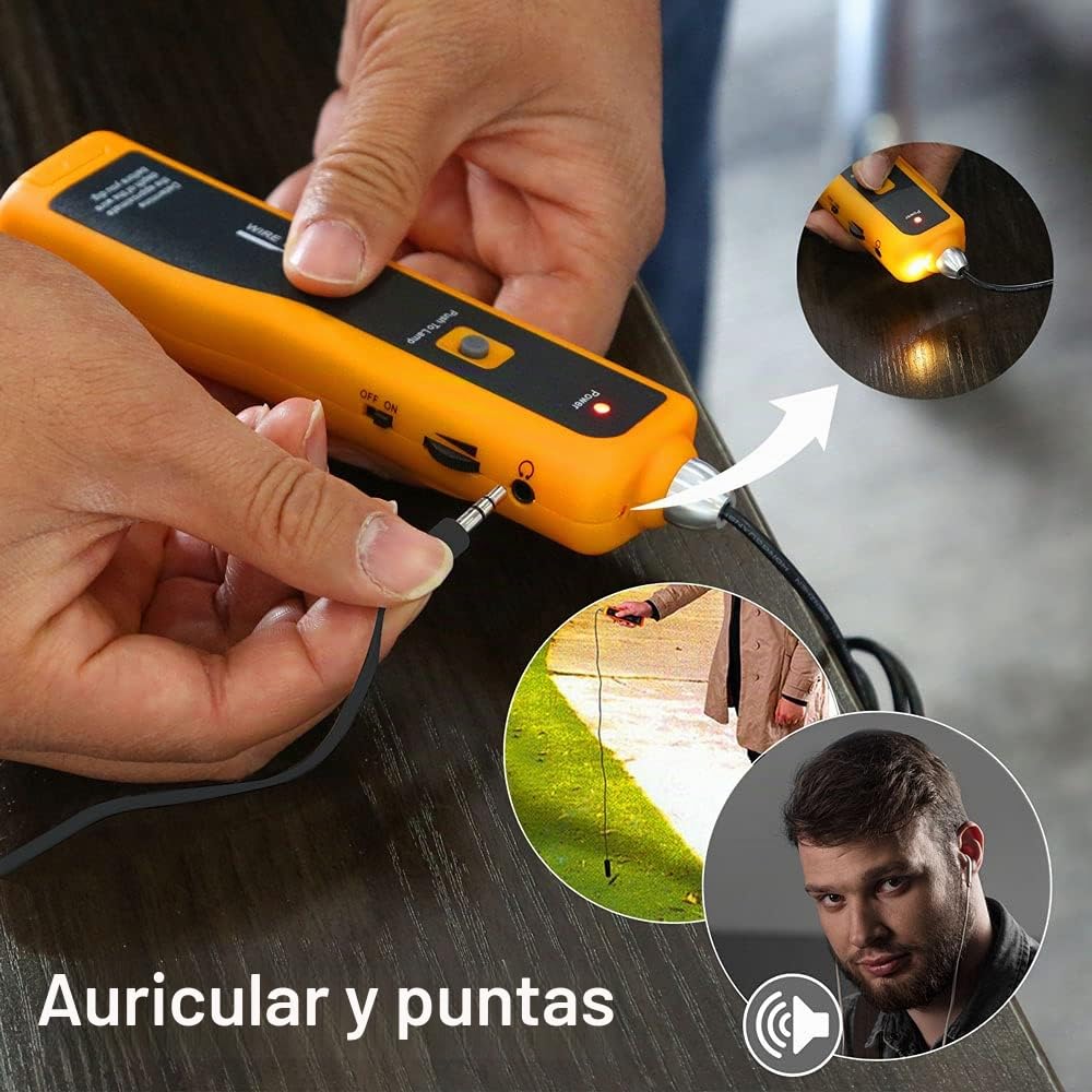 Localizador de cables subterráneos F02 con auriculares para localizar cables y control
