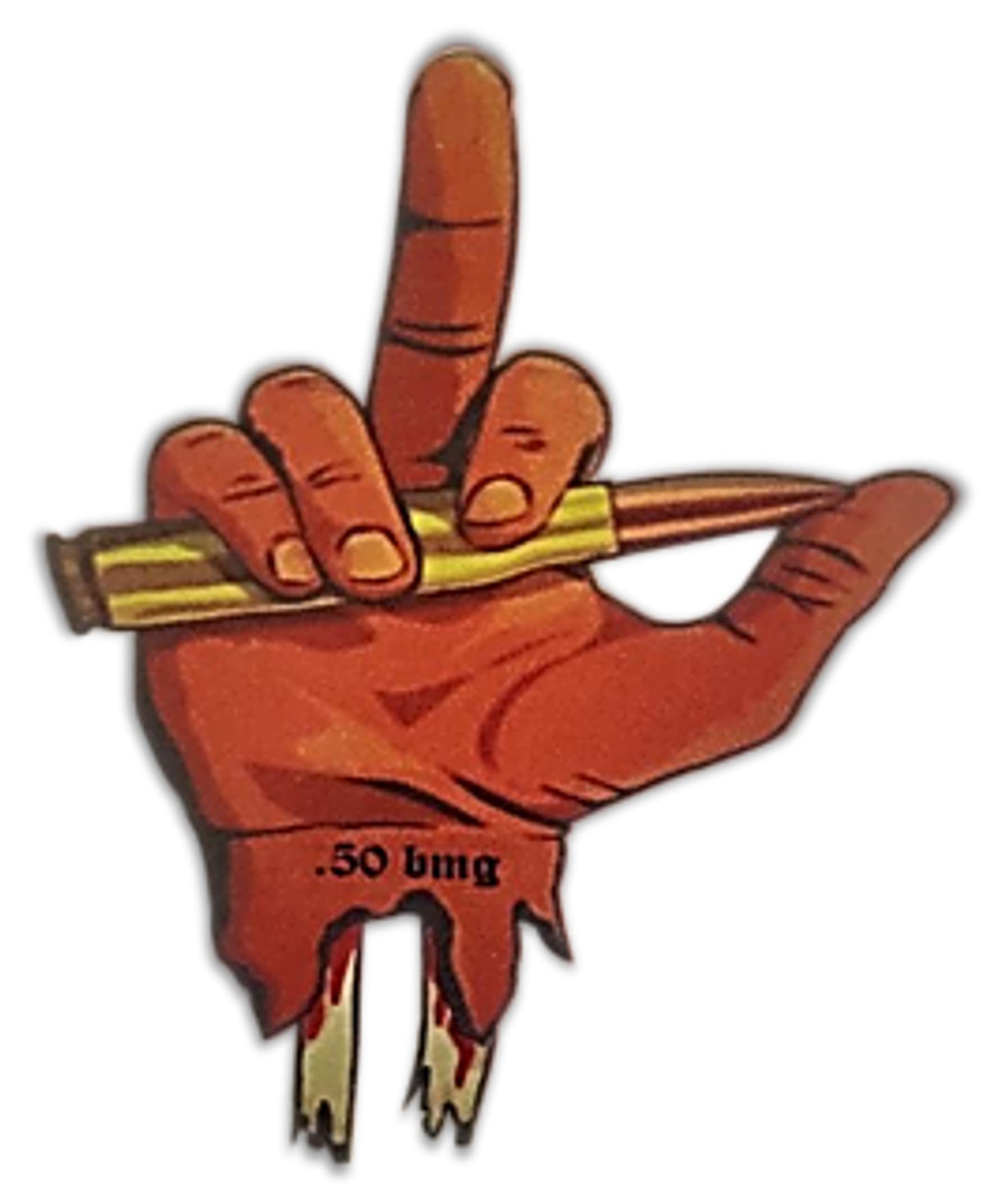 UNIq Middle Finger .50 BMG Rifle Glossy Finish Decal Sticker for Car Bike Laptop Bottle etc