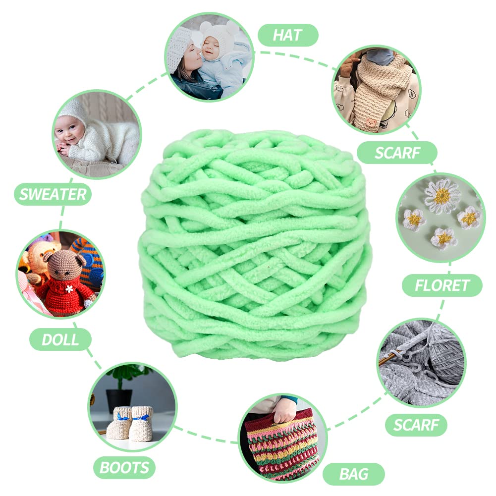 Knitting Wool Yarn 4 x 100g Multi-Colored Soft Chunky Yarn for Crochet Projects Making Plush Balls Handmade Bags Sweaters Shoes Hats Sweaters Blankets Scarves - Image 3