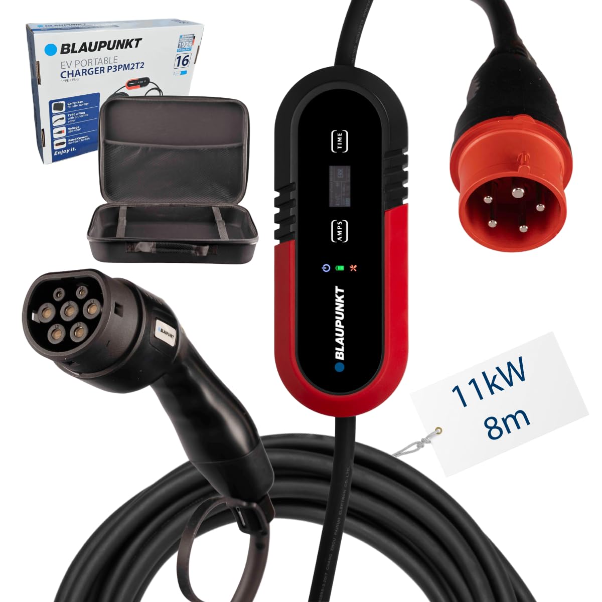 Blaupunkt 400V Ładowarka przenośna Typ 2 Samochód elektryczny 3 fazy 8-16A