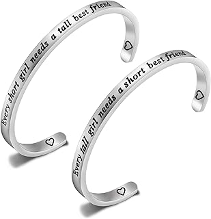 Funny Short Tall BFF Matching Gifts Best Friends Bracelet Set of 2 BFF Gift Every Short Girl Needs a Tall Best Friend BFF Friends Jewelry Set Friendship Gift Bestie Gifts