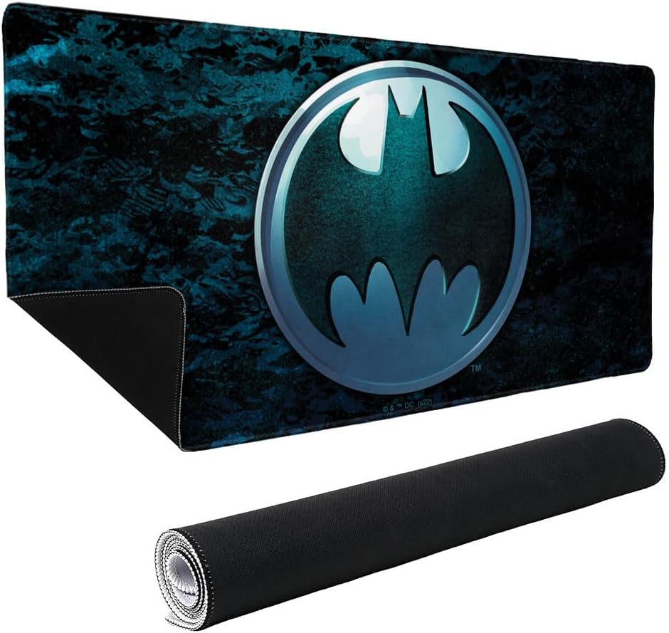 Batman Batcave Emblem Large Gaming Mouse Pad Desk Mat with Stitched Edges, Non-Slip Base for Gamer, Home and Office, 31.5 x 15.7