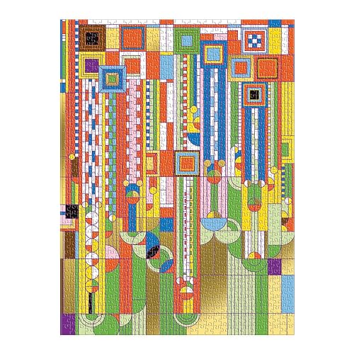 Galison 9780735353527 Frank Lloyd Wright Saguaro Forms And Cactus Flowers Gold Foil Puzzle, 1,000 Pieces, 20 Inchx27 Inch – Fun, Relaxing And Challenging – Gold Foil Added To Image Brings New Flavor To Iconic Piece Of Art thumb #1