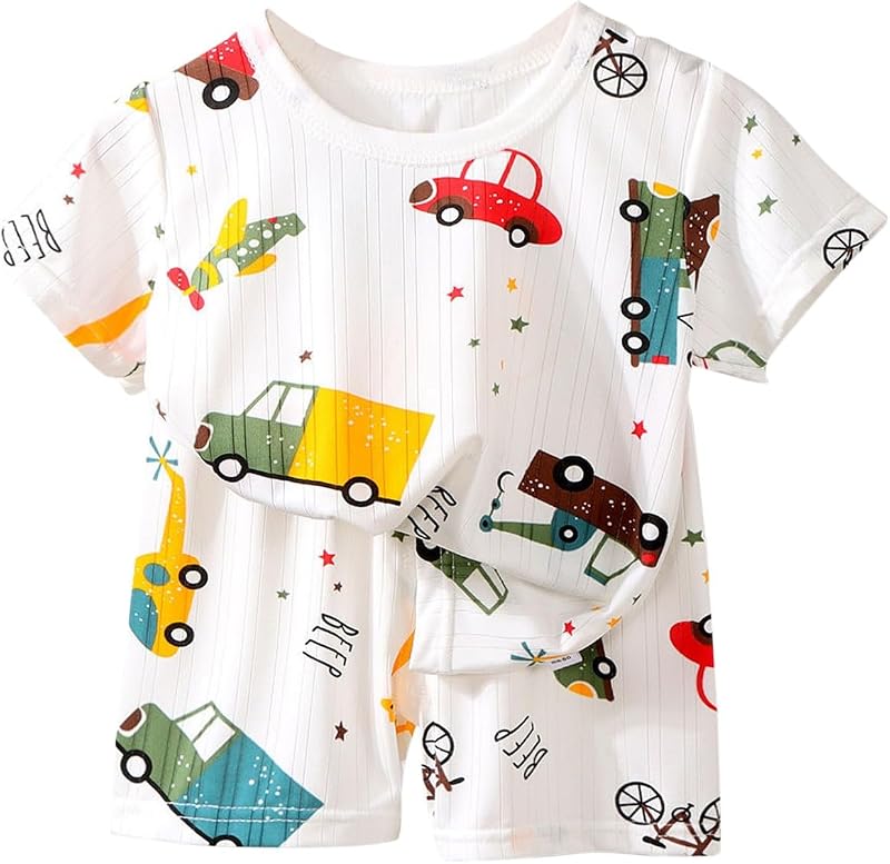 Toddler Boy Set Kids Girls Summer 2 Pieces Outfits Short Sleeve Shirts Shorts Sets Casual Cute Shorts Suit