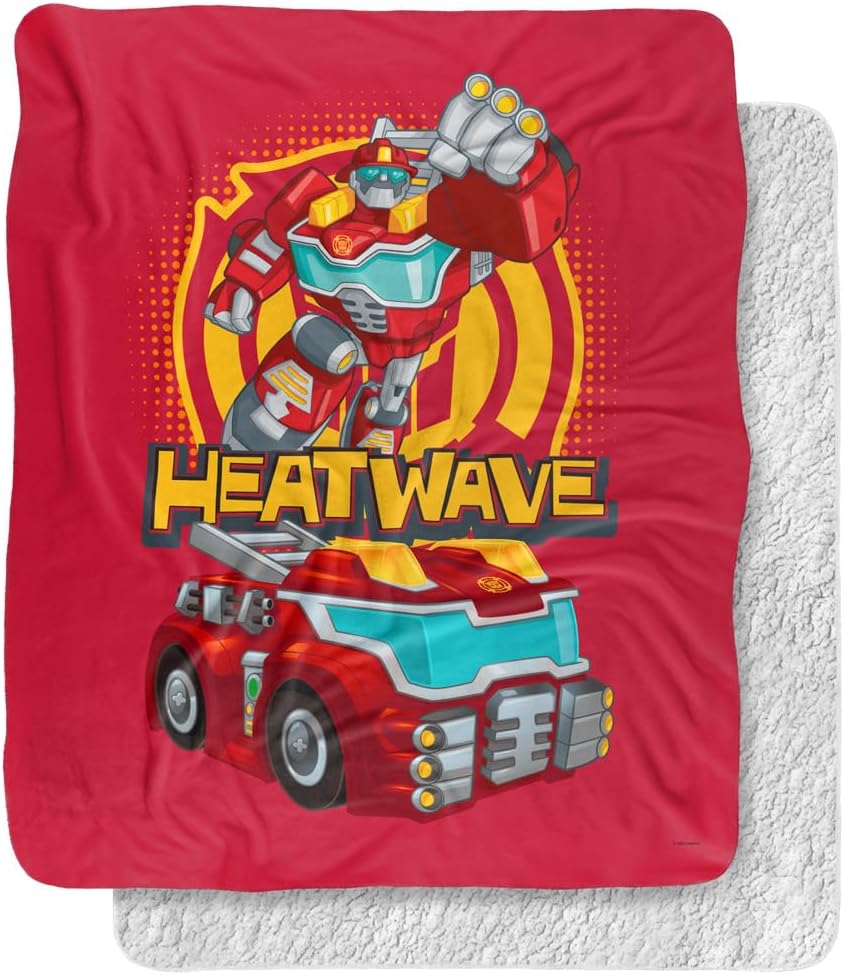 Transformers Heatwave Silky Touch Sherpa Back Super Soft Throw Blanket