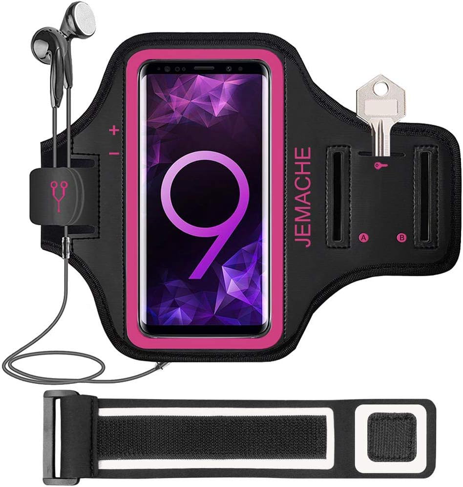 JEMACHENote 10+/9/8 Armband, Water Resistant Gym Running Workouts (Rosy)