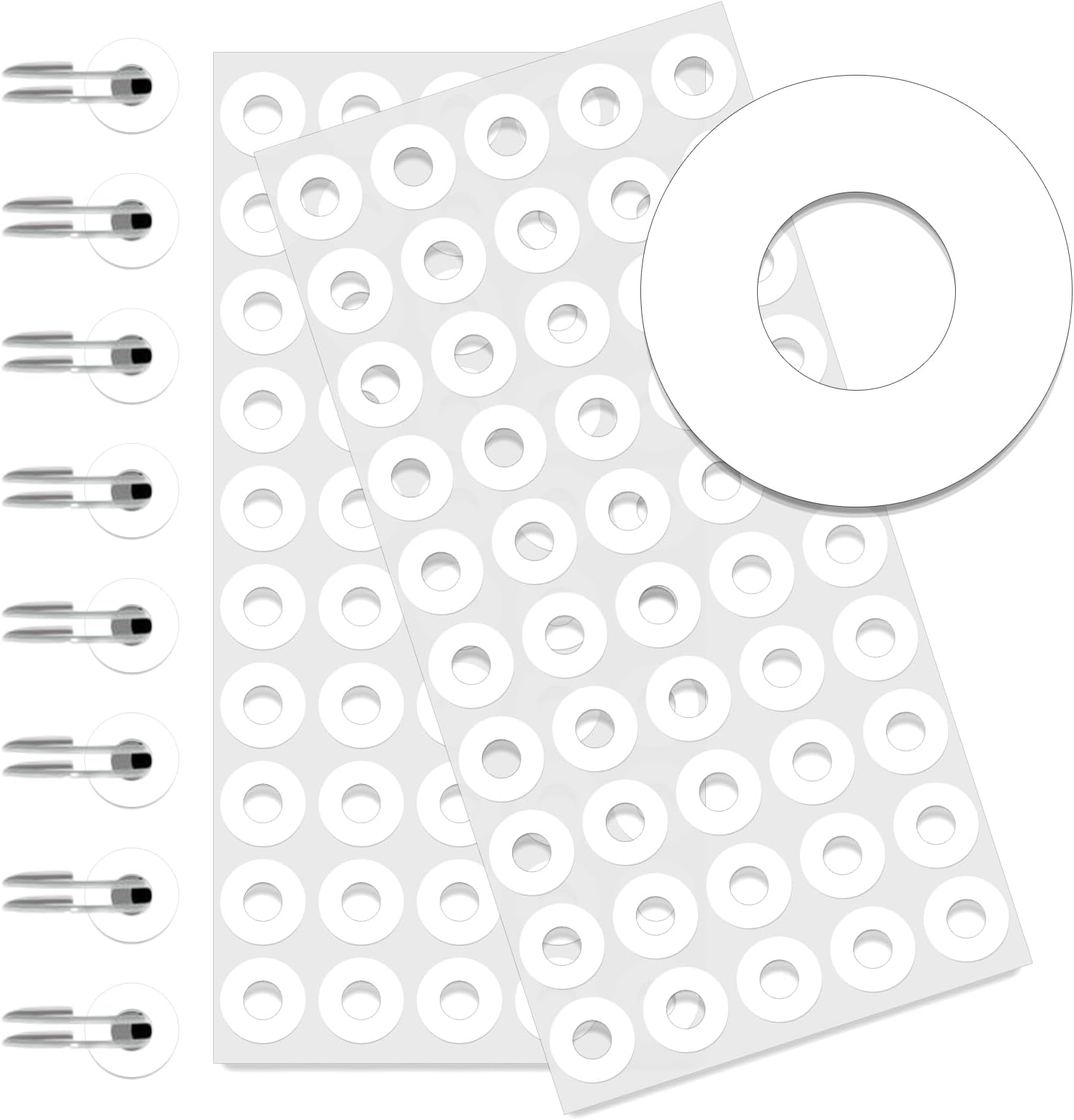 2500 Pack Self-Adhesive Hole Reinforcement Stickers, 1/4" Diameter Hole Punch Reinforcement Labels for School Home and Office, White, Non-Printable