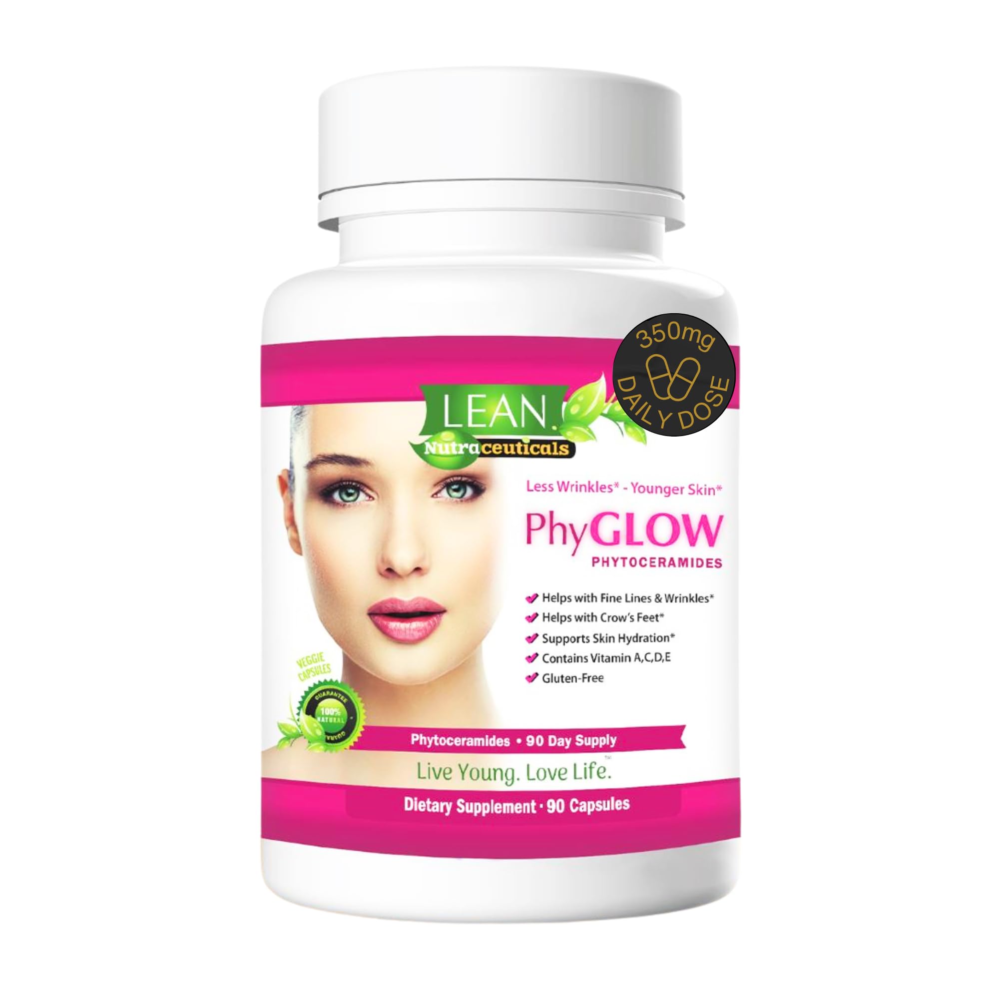 Skin Care Phytoceramides, 90 Day Hydration Focus Super Ceramide Supplements for Women and Men, Wrinkle Support Factor Pills Give youth to the Face with Multivitamin A, C, D, E Gluten Free 90 Capsules