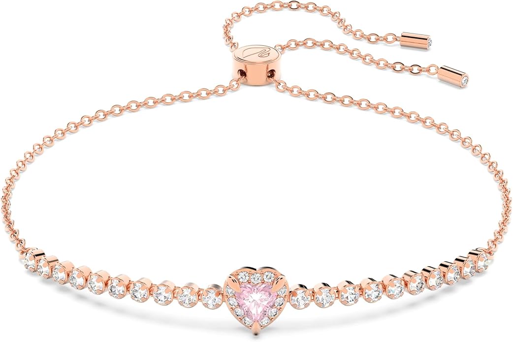 Swarovski One Armband mit rosa Herz in Roségold