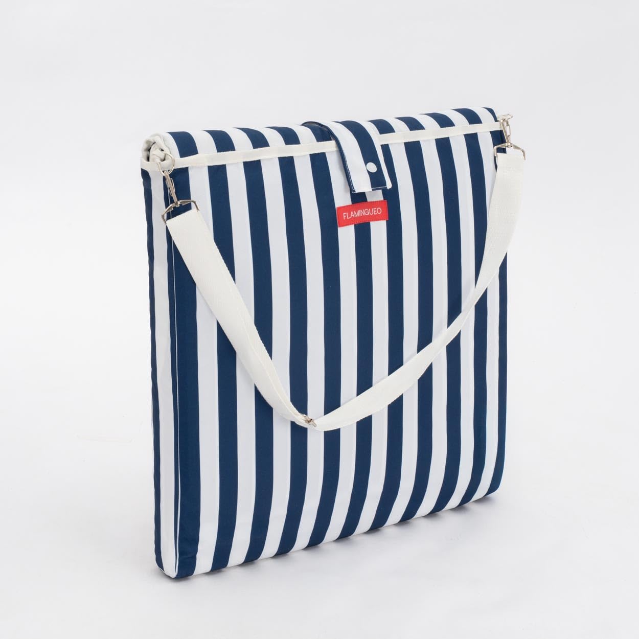 Flamingueo Chaise Longue Pliante - pour la Plage et Piscine - Inclinable - Transport Facile - Poche Arrière - Léger - Polyester - Bleu Marine
