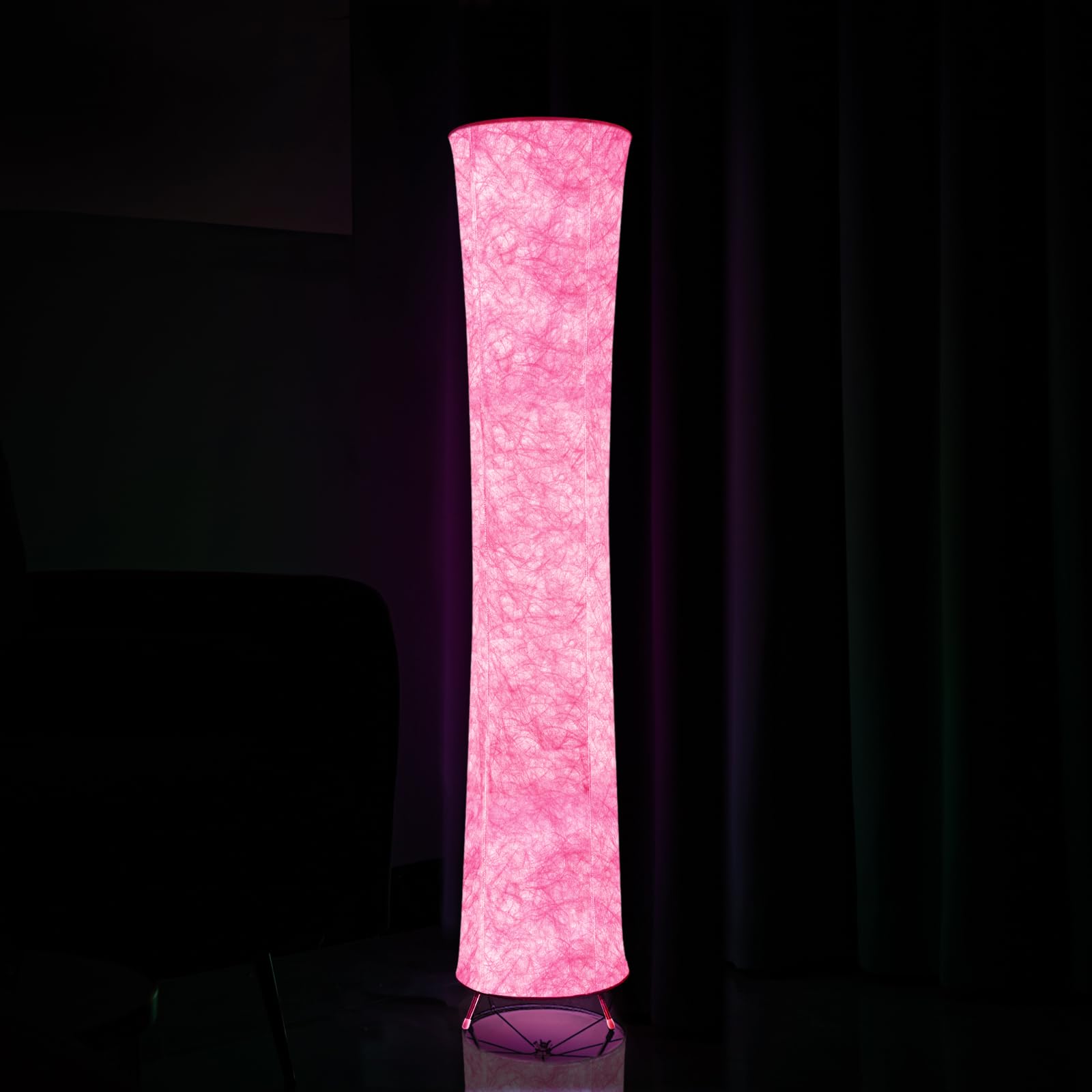RGB Stehleuchte Modern LED Stehlampe Wohnzimmer Papierschirm Lampe | Farbwechsel Bodenleuchte Weiche Bunt Standlampe Fernbedienung Dimmbare Breit glitter standleuchte weiss Schlafzimmer Innen‌