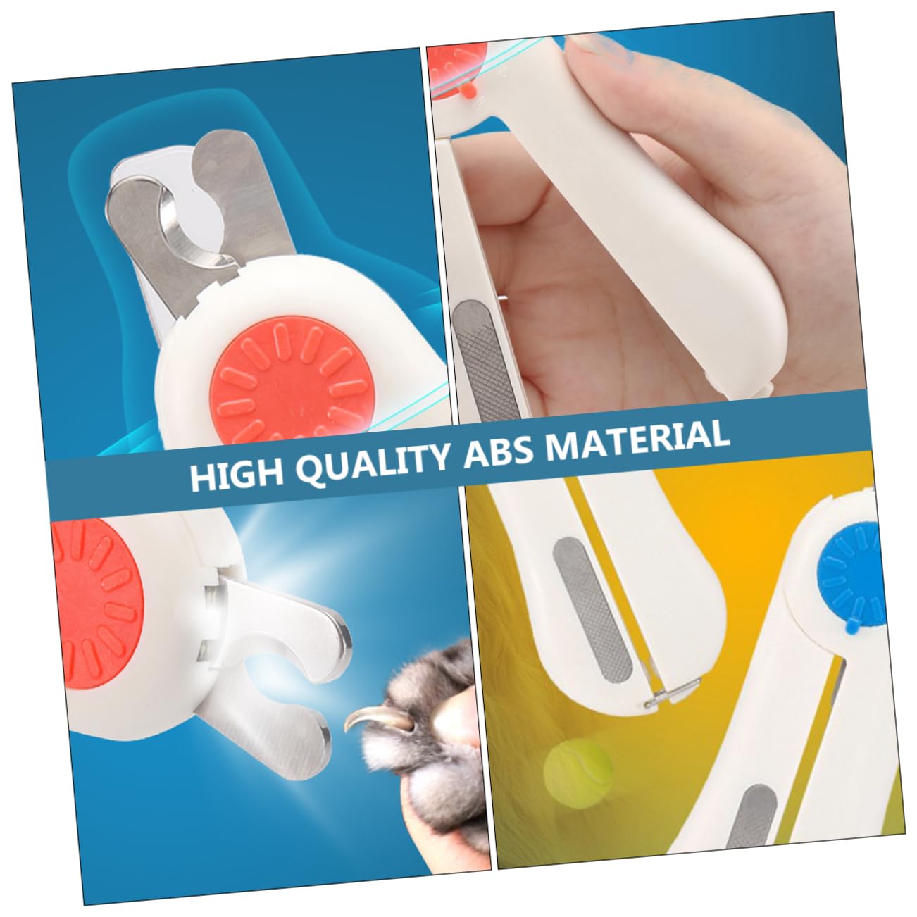 Happyyami 2pezzi Forbice per Unghie per Animali con Luce LED Design Ergonomico e Sicuro per La Manicure di Cani e Gatti Inossidabile e Colore Rosso
