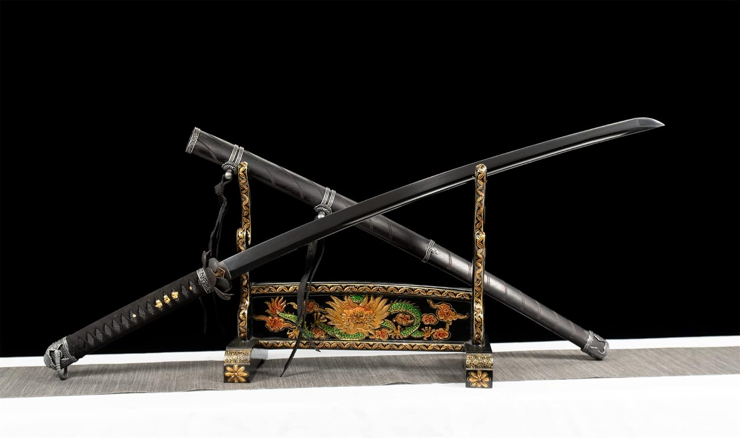 Sekiro: Shadows Die Twice Cosplay Handmade Black Blade Katana Sword Razor Sharp Real Japanese Samurai Sword 9260 Spring Steel Full Tang