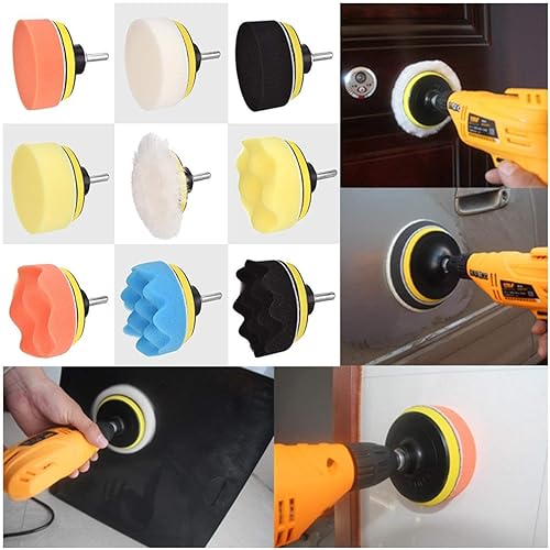 Miniatura 4 de Yesallwas, kit de 11 almohadillas de espuma para pulir de 3 pulgadas, kit de almohadillas de esponja para pulir, pulir, encerar (8 almohadillas de