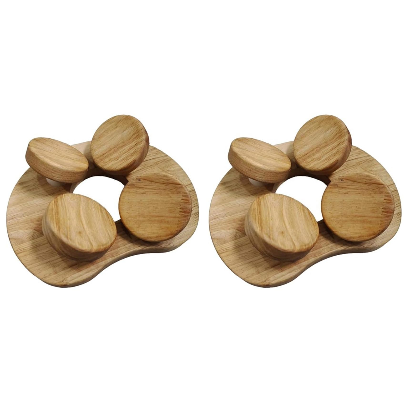 Hndhbfgrt 2X Natural Solid Wood Dry Steam Room Sauna Wooden Pillow Smooth Waterproofed Moisture- Wooden Pillow Backrest