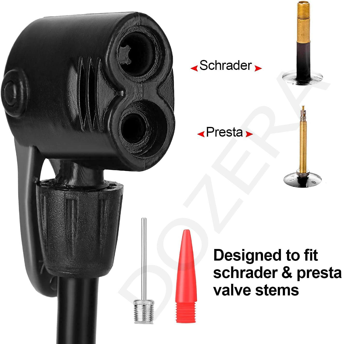 DOZERA Portable High Pressure Foot Activated Air Pump with Pressure Gauge,Small Portable Air Pump Compressor for Motorbike, Cars, Bicycle, Football,Balloon,Swiming Ring. 2