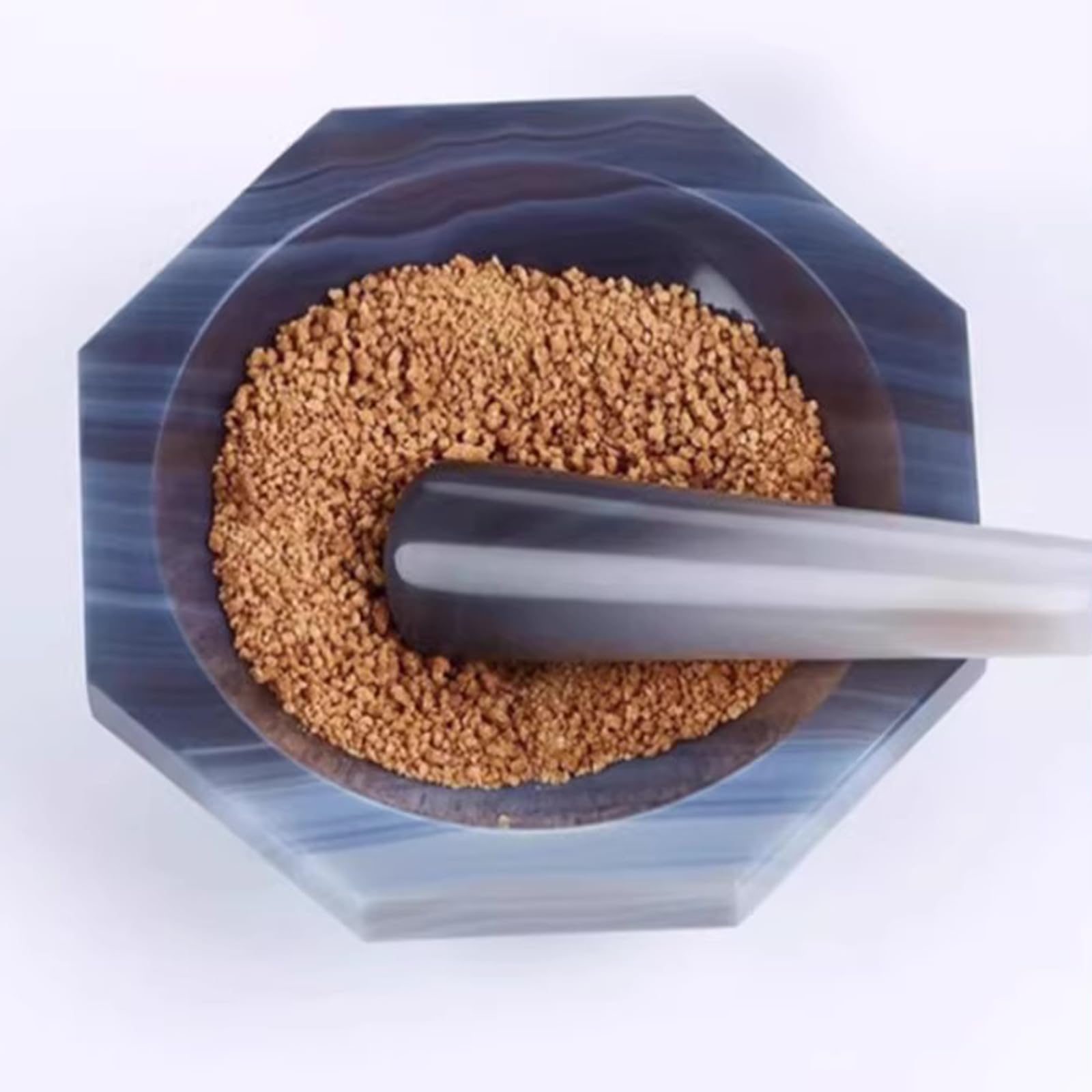 Juego De Mortero Y Maja De Ágata Natural, Molinillo De Ágata Resistente Al Desgaste, Suave, Resistente Al Desgaste, Dureza 7-7,2, para Investigación De Laboratorio