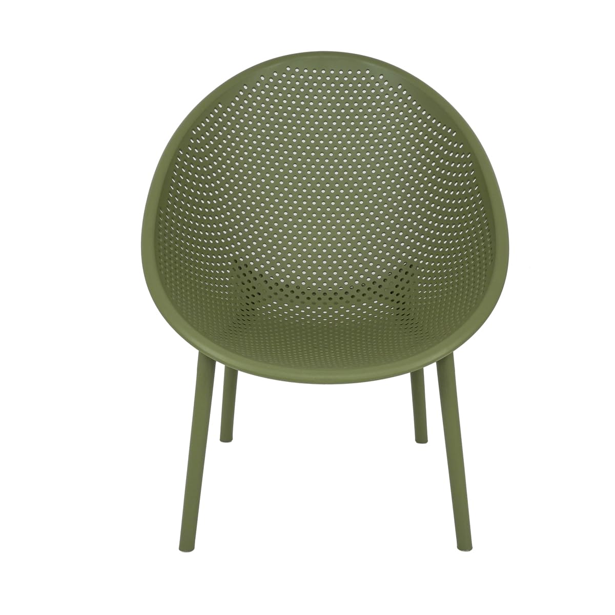 Poltrona da Esterno in Polietilene Design Ergonomico e Traforato Ideale per Giardino Terrazzo Balcone e Ambienti Moderni Interni o Esterni Verde