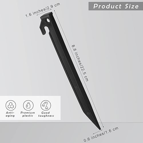 Miniatura 2 de ADXCO 24 estacas inflables de plástico de 8.8 pulgadas, estacas de repuesto de anclaje para decoración inflable, estacas de tienda de campaña