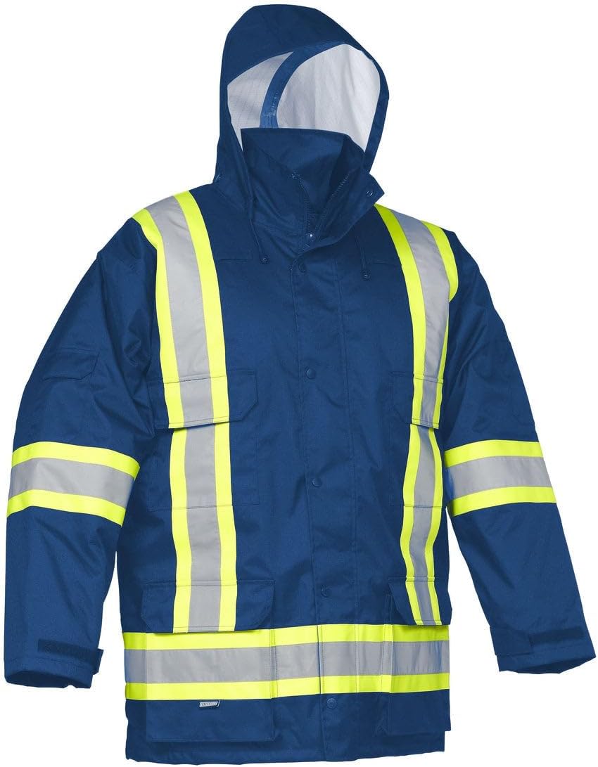 FORCEFIELD Hi-Vis Safety Winter Cargo Parka - Waterproof, Tear-Resistant, Insulated, Reflective, Multiple Pockets